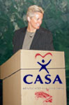 Image of Lori Moriarty accepting teh Friend of Children Award